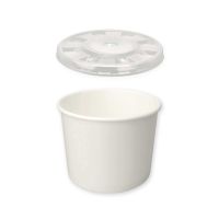 Food Container Papier 300 ml weiß mit Deckel