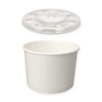 Food Container Papier 400 ml weiß mit Deckel