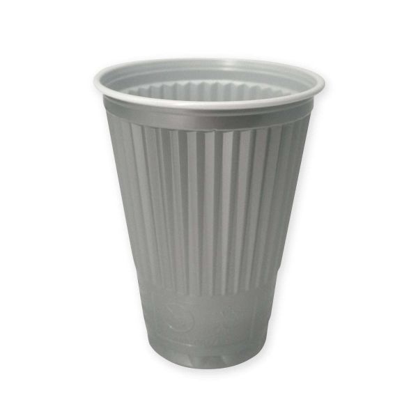 Automatenbecher 150 ml silber-weiß 4,0g Thermobecher