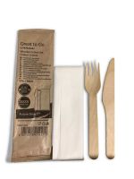 Future Smart™ Set Holzmesser und -gabel 165 mm beschichtet inkl. Serviette