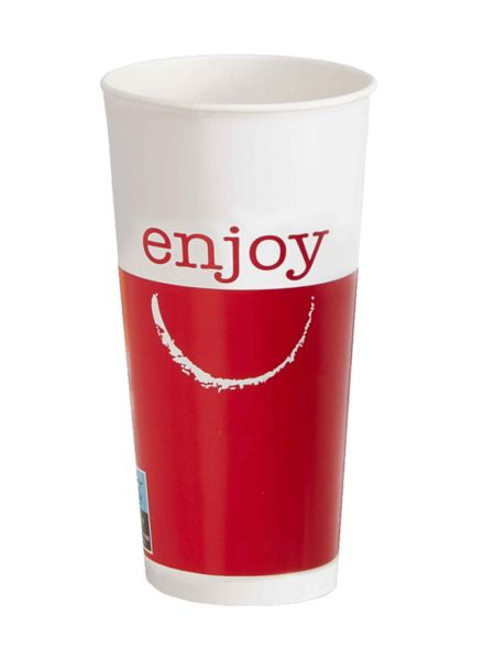 Kaltgetränkebecher aus Hartpapier Enjoy 500ml
