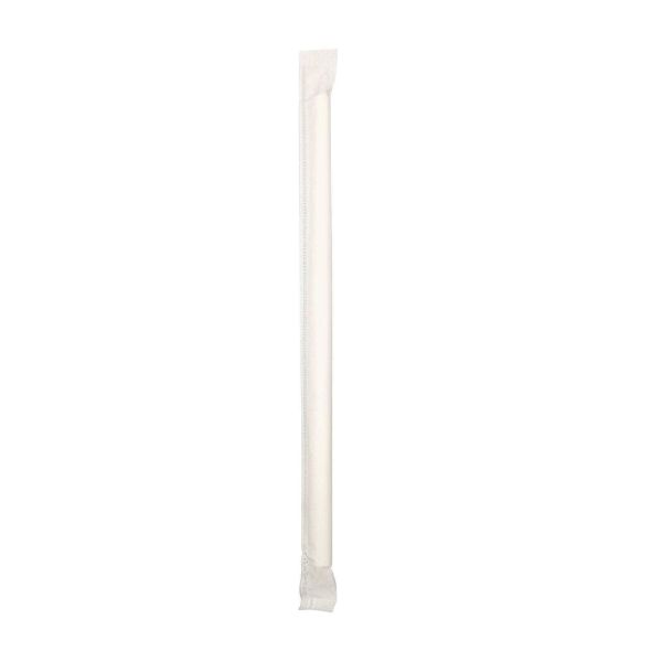 Papierstrohhalm weiß 204 x 7,3 mm, einzeln verpackt
