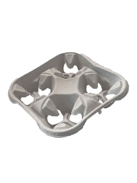 Becherhalter für 4 Becher, Pappe, grau