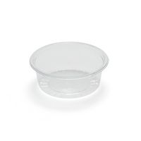 Round packing cup, 100 ml, transparent, rPET